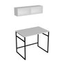 Hanah Home Mesa de Estudio con Estante de Pared Blanco y Negro